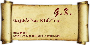 Gajdács Klára névjegykártya